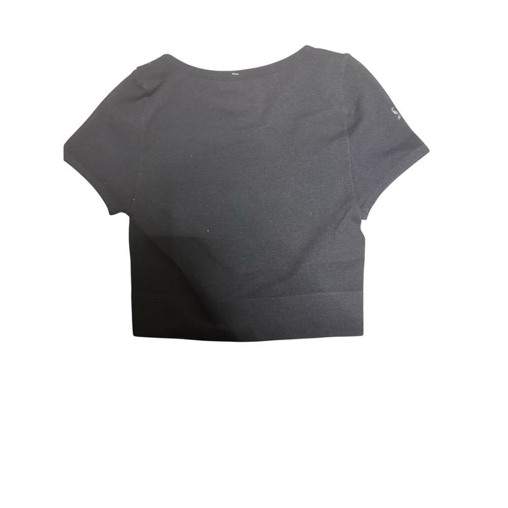 Women's Short Sleeve Square Neck Fitted Seamless T-shirt -XS - Picture 3 of 3